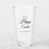 Osterfeier hinzufügen QR Foto glücklich Oster Glas (Vorderseite)