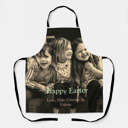 Osterfeier hinzufügen QR Foto glücklich Oster Schürze (Vorderseite)