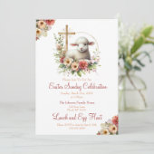 Osterfeier in Aquarellen Einladung (Stehend Vorderseite)