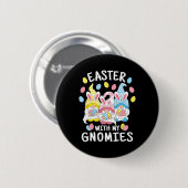 Osterfeier mit meinen Gnomen Gnome Bunn glückliche Button (Vorne & Hinten)