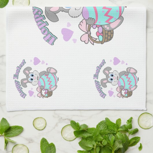 Osterfeier! Osterhase Geschirrtuch (Gefaltet)