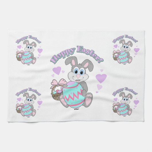 Osterfeier! Osterhase Geschirrtuch (Horizontal)