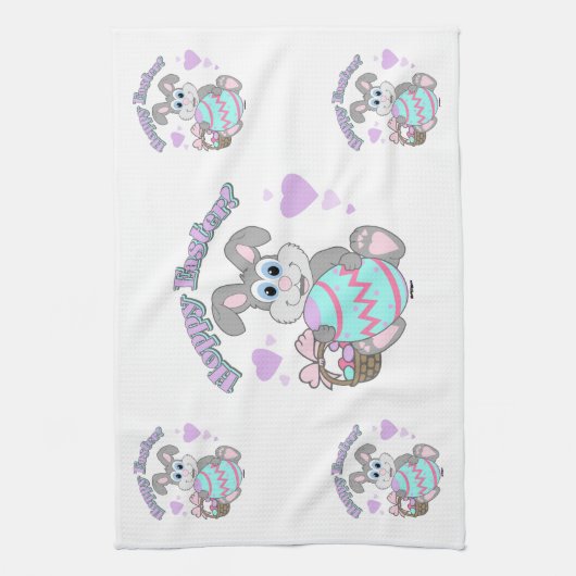 Osterfeier! Osterhase Geschirrtuch (Vertikal)