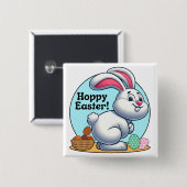 Osterfeier! Osterhasen Kackend Schokoladeneier Button (Vorne & Hinten)