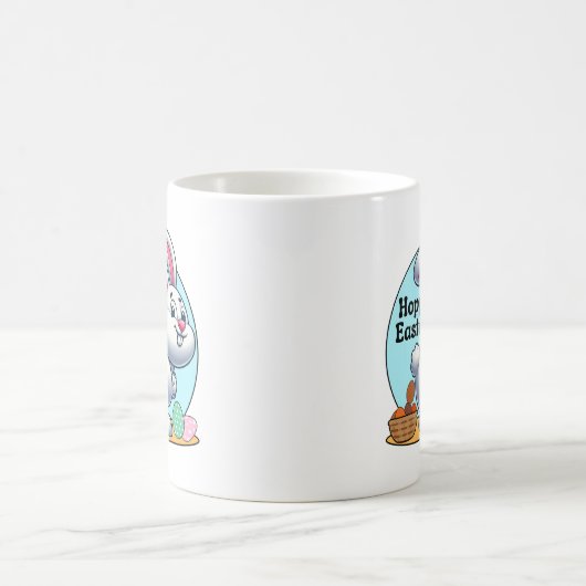 Osterfeier! Osterhasen Kackend Schokoladeneier Kaffeetasse (Mittel)