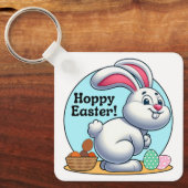 Osterfeier! Osterhasen Kackend Schokoladeneier Schlüsselanhänger (Vorderseite)