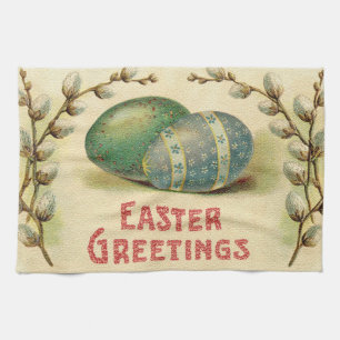 Osterfeier Ostern Eier im Vintage-Stil Geschirrtuch