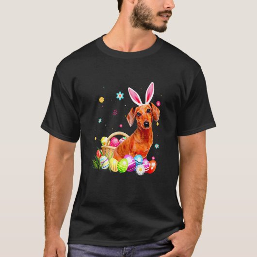 Osterfeier Ostern Niedliche Sonnige Dackel tragen  T-Shirt (Vorderseite)