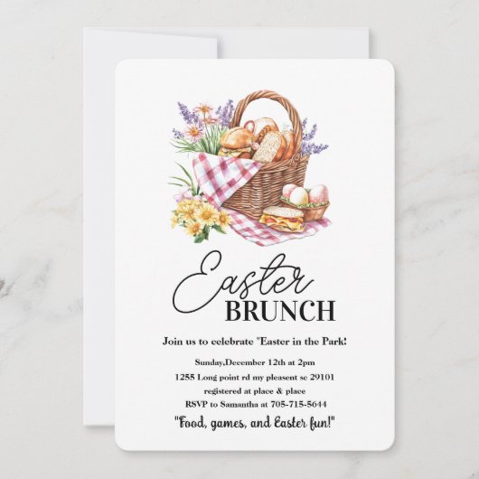 Osterfeier Picnic Einladung | Korb (Vorderseite)