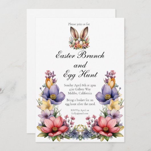 Osterfeier und -jagd einladung (Vorne/Hinten)