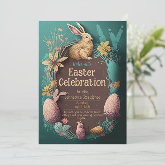 Osterfeiern Einladung (Stehend Vorderseite)