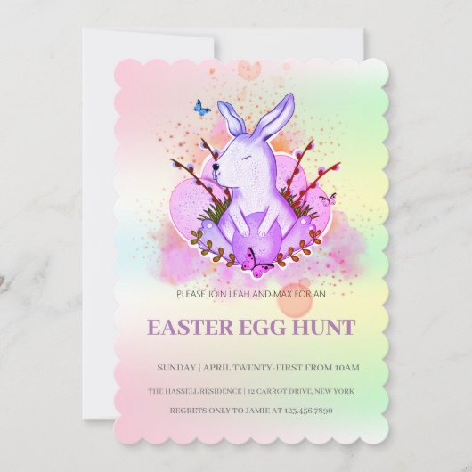 Osterfeiertag Einladung zur Eizelljagd (Vorderseite)