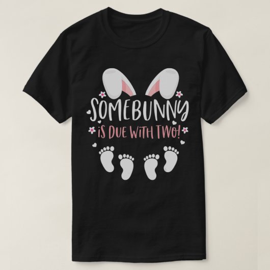 Osterfeiertag Zwillingsschwangerschaft Ankündigung T-Shirt (Design vorne)