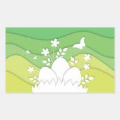Osterferien Eizelljagd in grüner Frühlingsnatur Rechteckiger Aufkleber (Vorderseite)
