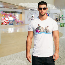 Osterfertiger T - Shirt 2 Kaninchen & Ostereier