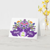 Osterfest für Ihren benutzerdefinierten Text-Postk Karte (Gelbe Blume)