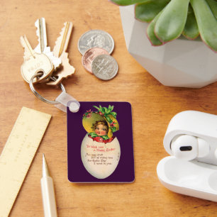 Osterfest im viktorianischen Stil, Mädchen mit Hut Schlüsselanhänger