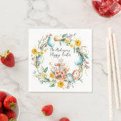 Osterfest mit Blumen Serviette (Beispiel)