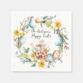 Osterfest mit Blumen Serviette (Vorderseite)