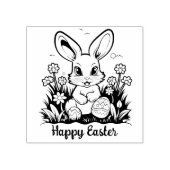 🐰 Osterfest mit Osterhasen und Text Gummistempel (Prägung)