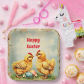 Osterfest Vintag 2 Litcken Hühnerreise Sammlung Pappteller (Party)