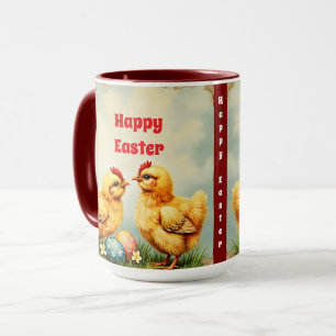 Osterfest Vintag 2 Litcken Hühnerreise Sammlung Tasse