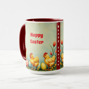 Osterfest Vintag 3 Little Chicken Holiday Collecti Tasse