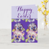 Osterfest Vintag Viola Lavender Frühlingsblume Karte (Gelbe Blume)