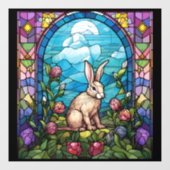 Osterfestes Glasfenster Fensteraufkleber (Blatt)
