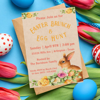 Osterfloral Brunch Party Einladung