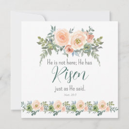 Osterfloral Er hat Rised Scripting Wasserfarbe Feiertagskarte