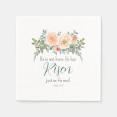 Osterfloral Er hat Rised Scripting Wasserfarbe Serviette (Vorderseite)