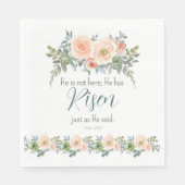 Osterfloral Er hat Rised Scripting Wasserfarbe Serviette (Vorderseite)