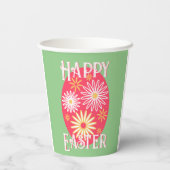 Osterfloral Moderne glückliche Ostern Pappbecher (Rückseite)