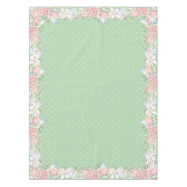 Osterfloral Pastel Green Polka Dots Tischdecke