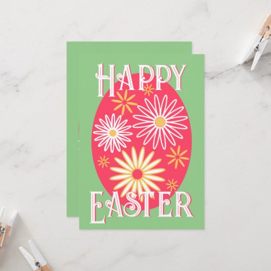 Osterfloralmodern Karte (Vorderseite/Rückseite Beispiel)