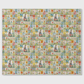 Osterflorenpflaster mit Bunnies & Wildblumen Geschenkpapier (Flach)