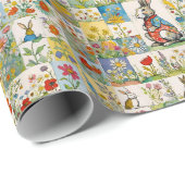 Osterflorenpflaster mit Bunnies & Wildblumen Geschenkpapier (Rolleneckpunkt)