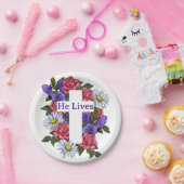 Osterflorkreuz Er lebt Papier-Teller Pappteller (Party)