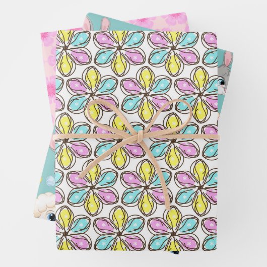 Osterflöten und -tiere geschenkpapier set (Beispiel)