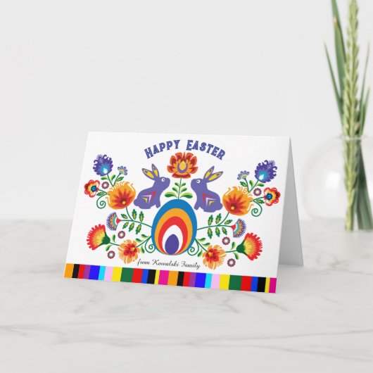 🐰 Osterfolklore mit 2 Bundnien, Karte (Vorderseite)