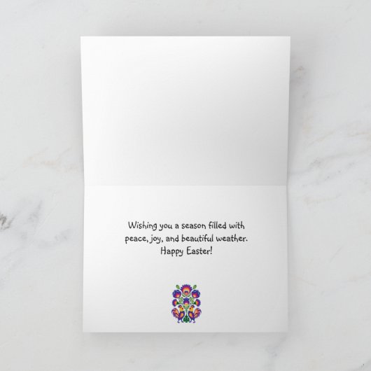 Osterfolklore mit 2 Roosters Custom Folklore Card Karte (Innenseite)