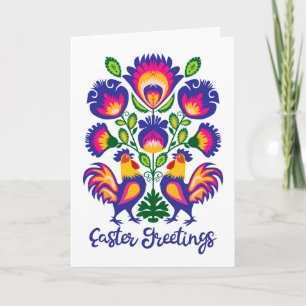 Osterfolklore mit 2 Roosters Custom Folklore Card Karte