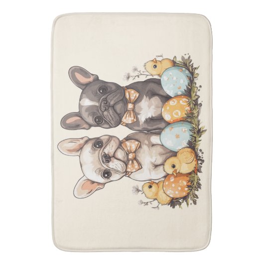 Osterfranzösische Bulldogs Badematte (Vorderseite Vertikal)
