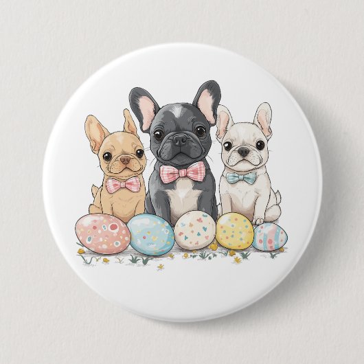 Osterfranzösische Bulldogs Button (Vorderseite)