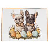 Osterfranzösische Bulldogs Große Geschenktüte (Rückseite)