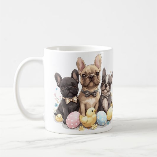 Osterfranzösische Bulldogs Kaffeetasse (Links)