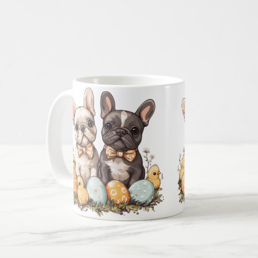 Osterfranzösische Bulldogs Kaffeetasse (Vorderseite Links)