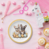 Osterfranzösische Bulldogs Pappteller (Party)