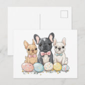 Osterfranzösische Bulldogs Postkarte (Vorne/Hinten)